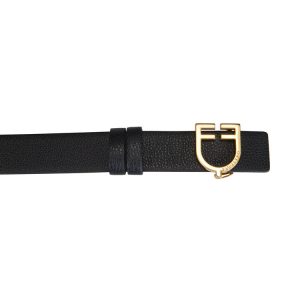 CINTURA IN CUOIO LISCIO DOUBLE FACE CON FIBBIA LOGO