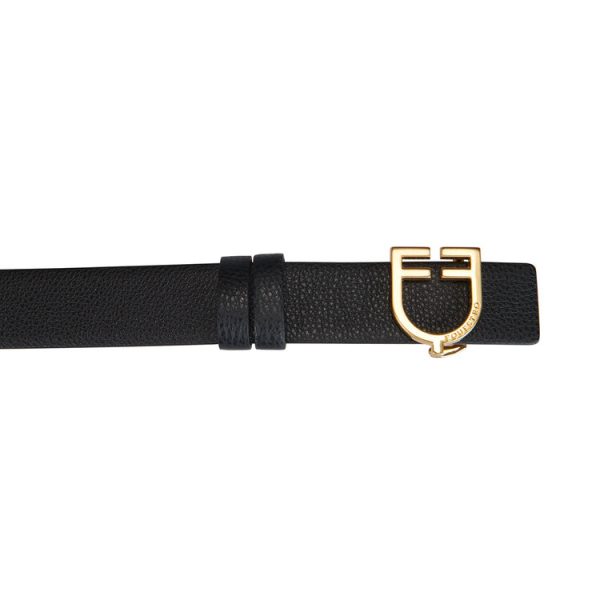CINTURA IN CUOIO LISCIO DOUBLE FACE CON FIBBIA LOGO