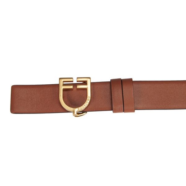 CINTURA IN CUOIO LISCIO DOUBLE FACE CON FIBBIA LOGO