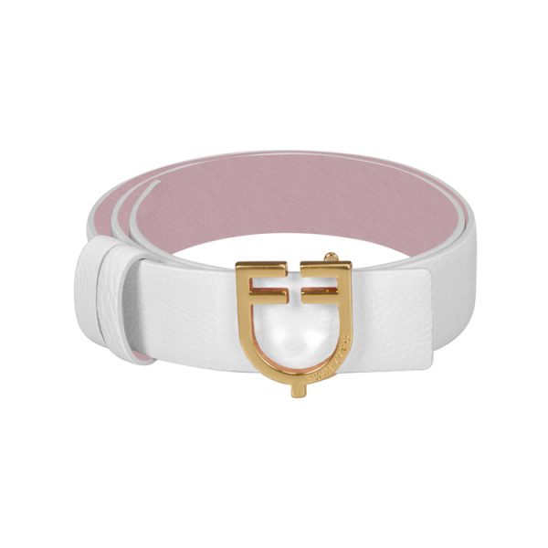 CINTURA IN CUOIO LISCIO DOUBLE FACE CON FIBBIA LOGO