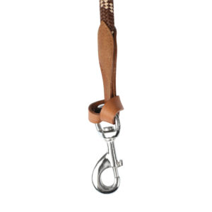 NYLON BRAIDED LEAD ROPE W/LEATHER TERMINATION