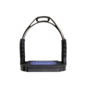 "HS BOW BALANCE STIRRUPS,ST.ST./ ANTHRAC.W.BLK/BLUE PAD 4.3/4"""