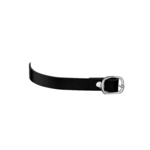 HS SPUR STRAPS LEATHER BLACK 45CM W.BUCKLE STEEL CHR.PL.