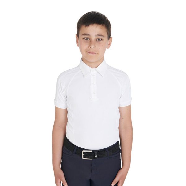 POLO SHIRT BOY SS BUTTONS 1/2 MESH