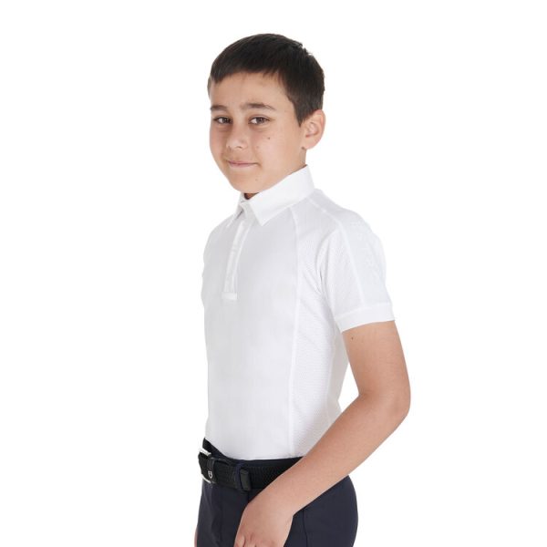 POLO SHIRT BOY SS BUTTONS 1/2 MESH