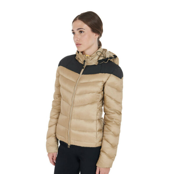 NYLON LAKKE'+STRETCH WOMAN JACKET WITH REMOVIBLE HOOD
