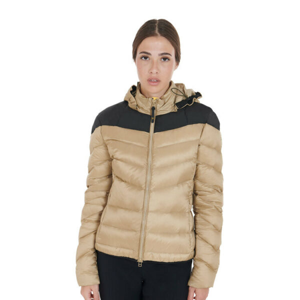 NYLON LAKKE'+STRETCH WOMAN JACKET WITH REMOVIBLE HOOD