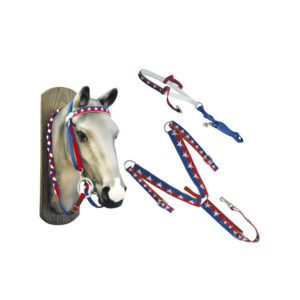 SET TESTIERA + PETTORALE + REDINI + TIE DOWN NYLON USA