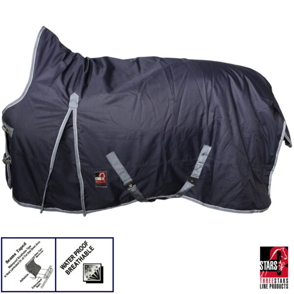 COPERTA DA PADDOCK COLLO ALTO IMBOTTITURA 300 GR. CM 115 BLU