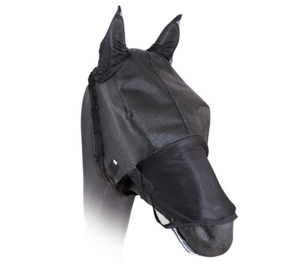 MASCHERA ANTIMOSCHE INTEGRALE LARGE NERA, CON VELCRO CON ORECCHIE