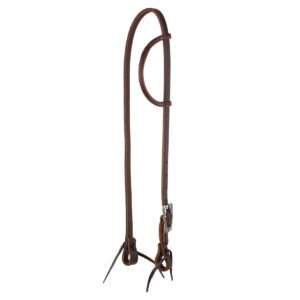 ROLLED EAR BLACK STEEL BUCKLE OILED WESTERN BRIDLE