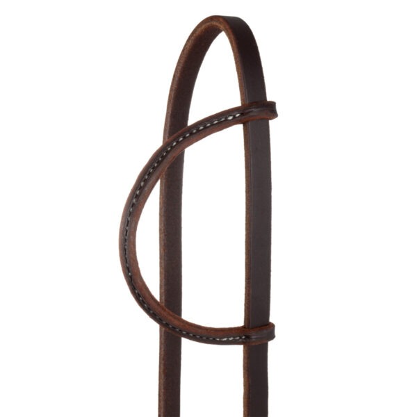 ROLLED EAR BLACK STEEL BUCKLE OILED WESTERN BRIDLE