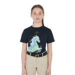 GIRL'S SHINY HORSE COTTON T-SHIRT