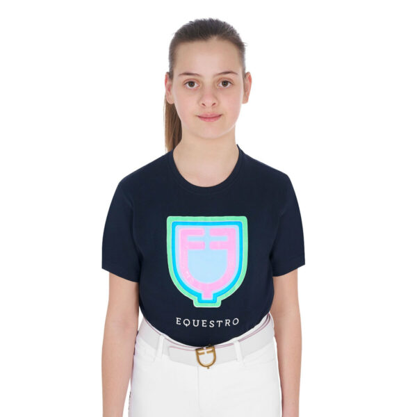 GIRL'S PSYCHEDELIC LOGO COTTON T-SHIRT