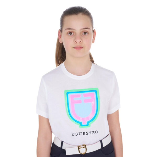GIRL'S PSYCHEDELIC LOGO COTTON T-SHIRT