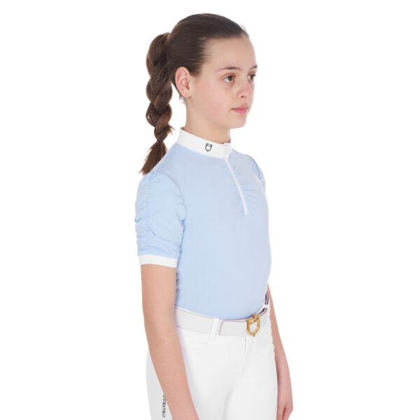 GIRLS' GATHERED SLEEVE COMPETITION POLO SHIRT