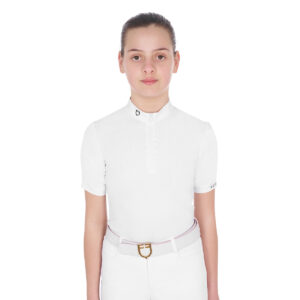 GIRLS' GATHERED SLEEVE COMPETITION POLO SHIRT