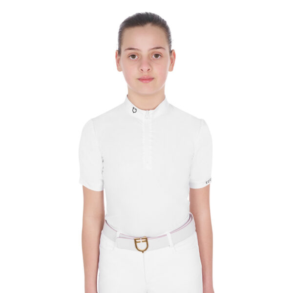 GIRLS' GATHERED SLEEVE COMPETITION POLO SHIRT
