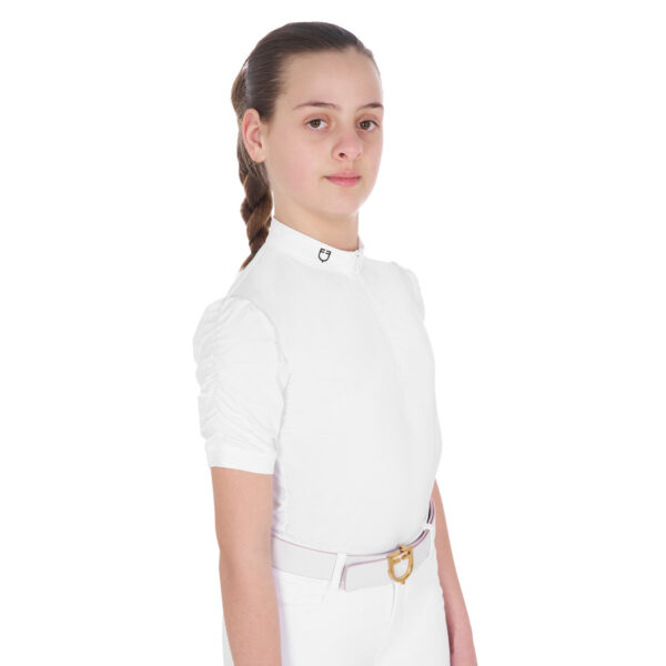 GIRLS' GATHERED SLEEVE COMPETITION POLO SHIRT