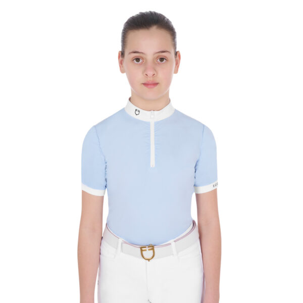 GIRLS' GATHERED SLEEVE COMPETITION POLO SHIRT