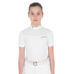 GIRLS' COMPETITION POLO SHIRT SS JERSEY + MESH