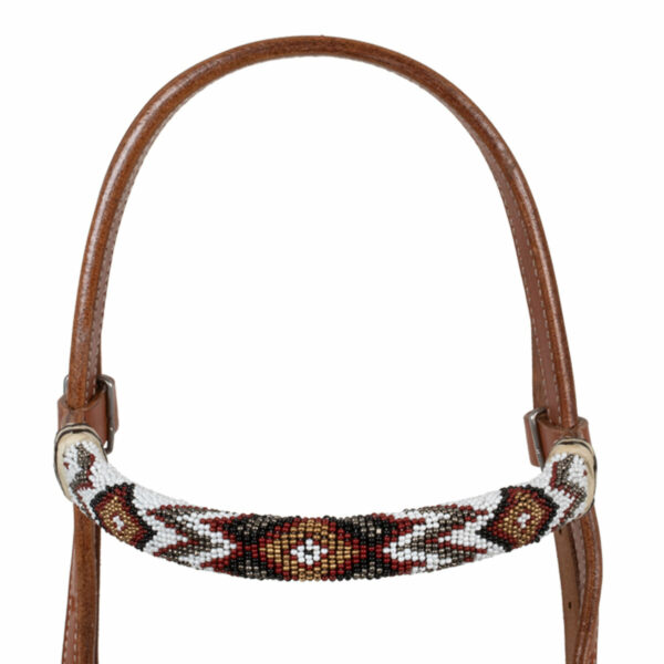 BRIDLE BOSAL WITH BEADED SOUTHWEST DECORATIONS AND COTTON MECATE REINS
