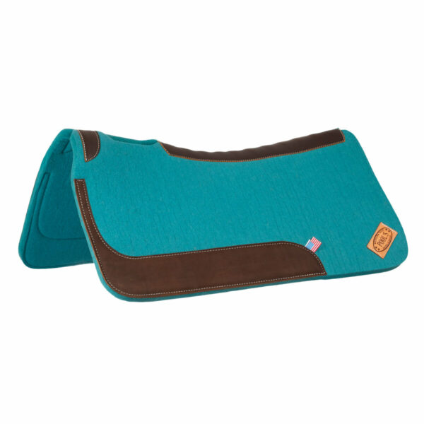 WESTERN FELT SADDLE PAD WITH LEATHER REINFORCEMENT