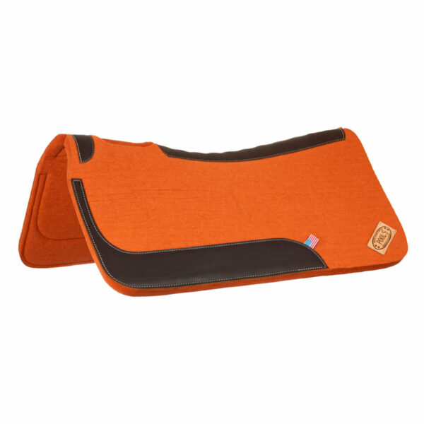 WESTERN FELT SADDLE PAD WITH LEATHER REINFORCEMENT