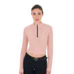 WOMEN'S SPOTTED TRAINING SHORT POLO SHIRT LS ZIP