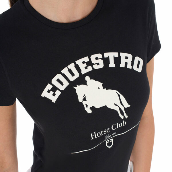 WOMEN'S EQUESTRO JUMPING HORSE CLUB COTTON T-SHIRT